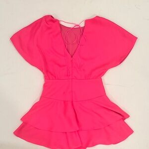 Pink rayon dress. fit and flair